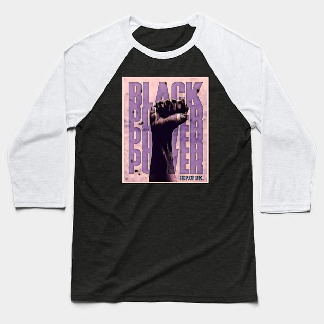 Black Power Baseball T-Shirt by Digz